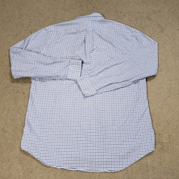 Ralph Lauren Shirt Men Large White Blue Plaid Flesh Pony Classic Fit OCBD - Picture 4 of 8